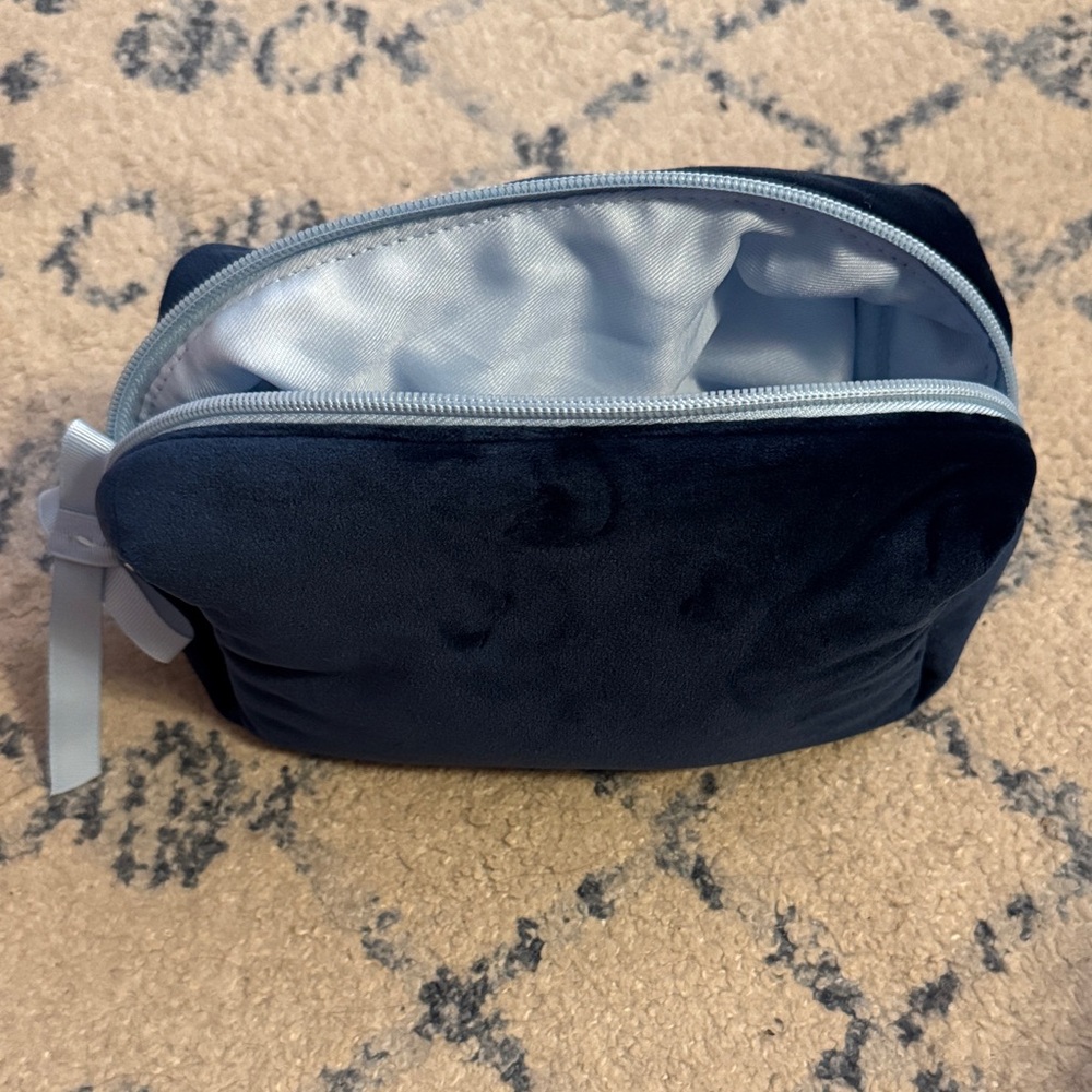 Navy Velvet Travel Pouch